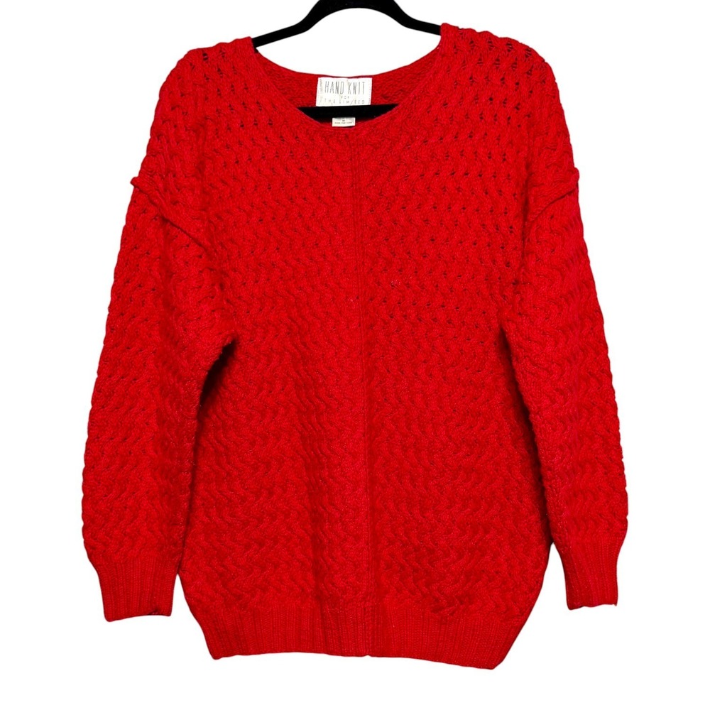 Vintage Hand Knit For Limited Cable Knit Sweater‎ Womens Size M Fishermancore